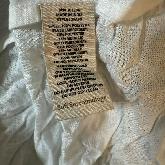 Soft Surroundings Icon Alexandria Embroider Maxi Skirt Boho Fairy Whimsical Sz L - Picture 7 of 8